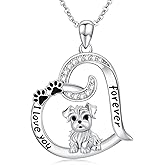 Suiknsn Dog/Paw Print/Infinity Necklace for Women 925 Sterling Silver Heart Dogs Pendant Necklaces Jewelry Christmas Birthday Gifts for Dog Lovers Friends