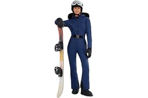 Yousify Womens Ski Suit One Piece Snowsuit Onesie Waterproof Windproof Ski Jacket Snowboard Sports Slim Jumpsuits Outerwear