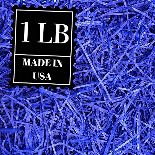 Shredded Paper Gift Basket Filler - Natural Packing Shreds for Crafts, Boxes and Bags, Recycled Decorative Stuffing Material, Raffia Confetti Easter Grass Fill by Mrs Fizz (Purple, 1 LB)
