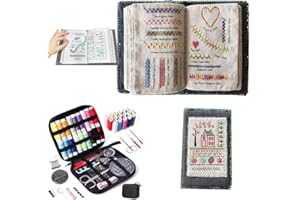 Embroidery Stitch Book Kit, Stitch Book Sewing Kit, Complete Tutorial Guide for Beginners, DIY Handmade Needlework Manual wit