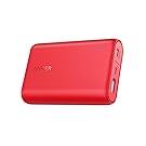 Anker PowerCore 10000, One of the Smallest and Lightest 10000mAh External Batteries, Ultra-Compact, High-speed Charging Technology Power Bank for iPhone, Samsung Galaxy and More (Red)