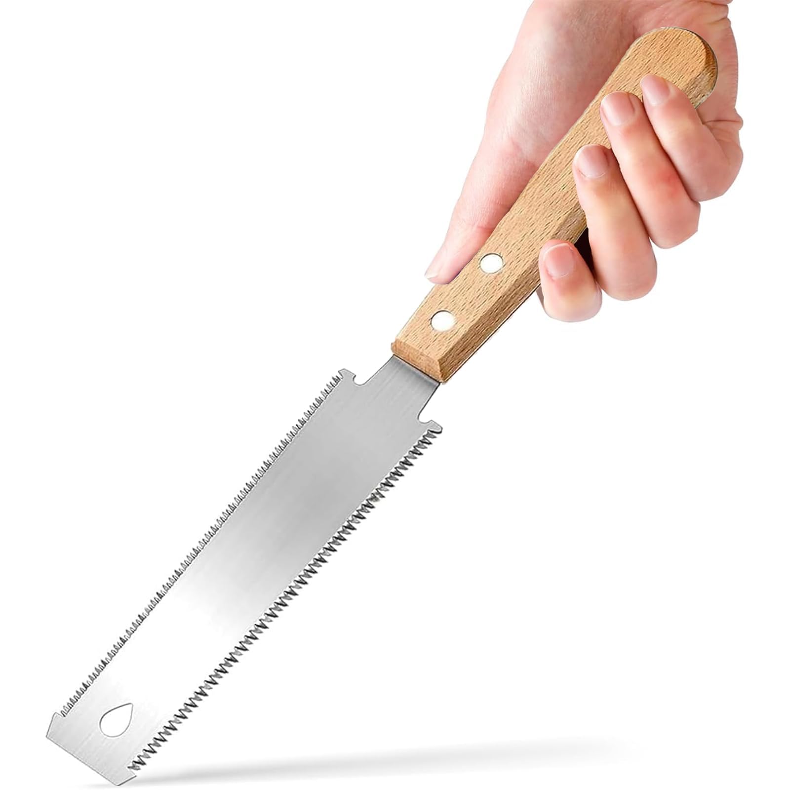 Japanese Hand Saw Wood，Flush Cut Small Pull Saws for Woodworking, 11/16 TPI Fine Tooth Double Edge for Handmade DIY Pruning and Trimming 150MM