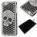 7 Case - LU2000 3D Handmade Cool Skull with Special Pyramid Studs and Spikes Rivets Design Hard Cover Black PC Case for Apple iPhone 7 (4.7'') with Soft Phone Velvet Pouch (Cool Skull)