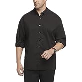 Van Heusen Mens Big and Tall Stain Shield Never Tuck Stretch Solid Button Down ShirtButton Down Shirt