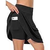 Fulbelle Golf Skorts Skirts for Women with 3 Pockets 20" Knee Length High Waisted Skorts
