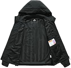 MOERDENG Women's Waterproof Rain Jacket Lightweight