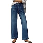 PEIHOT Womens High Waisted Wide Leg Jeans Trendy Stretchy Loose Flare Baggy High Rise Denim Pants with Pocket