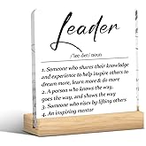 Leadership Gifts Leader Gifts for Men Women Appreciation Gift for Leader Thank You Gifts for Boss Mentor Best Boss Gifts for Leader Funny Boss Gifts Leader Definition Acrylic Sign 4 X 4 Inches