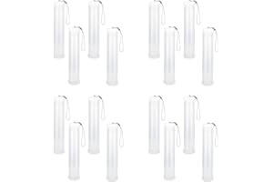 Cwmiibili 16 Pack Extendable Plastic Paint Brush Case, Clear Long Paint Brush Holder Tube, Storage Pencil Container