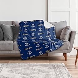 US Naval Academy Blanket, 50"x60" Logo Pattern
