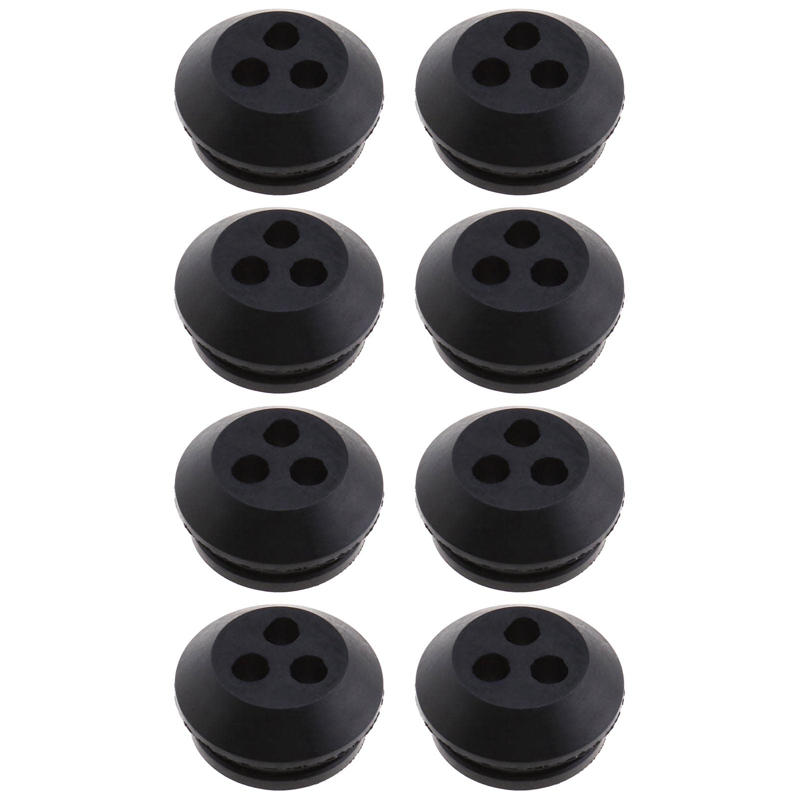 ECSiNG 8pcs 3-Hole Fuel Tank Rubber Grommets Black 4mm Hole Diameter Oil Pipe Hose Washer Grommet for Cutter Grass Trimmers Lawn Mower Brushcutters Blowers Replace Parts