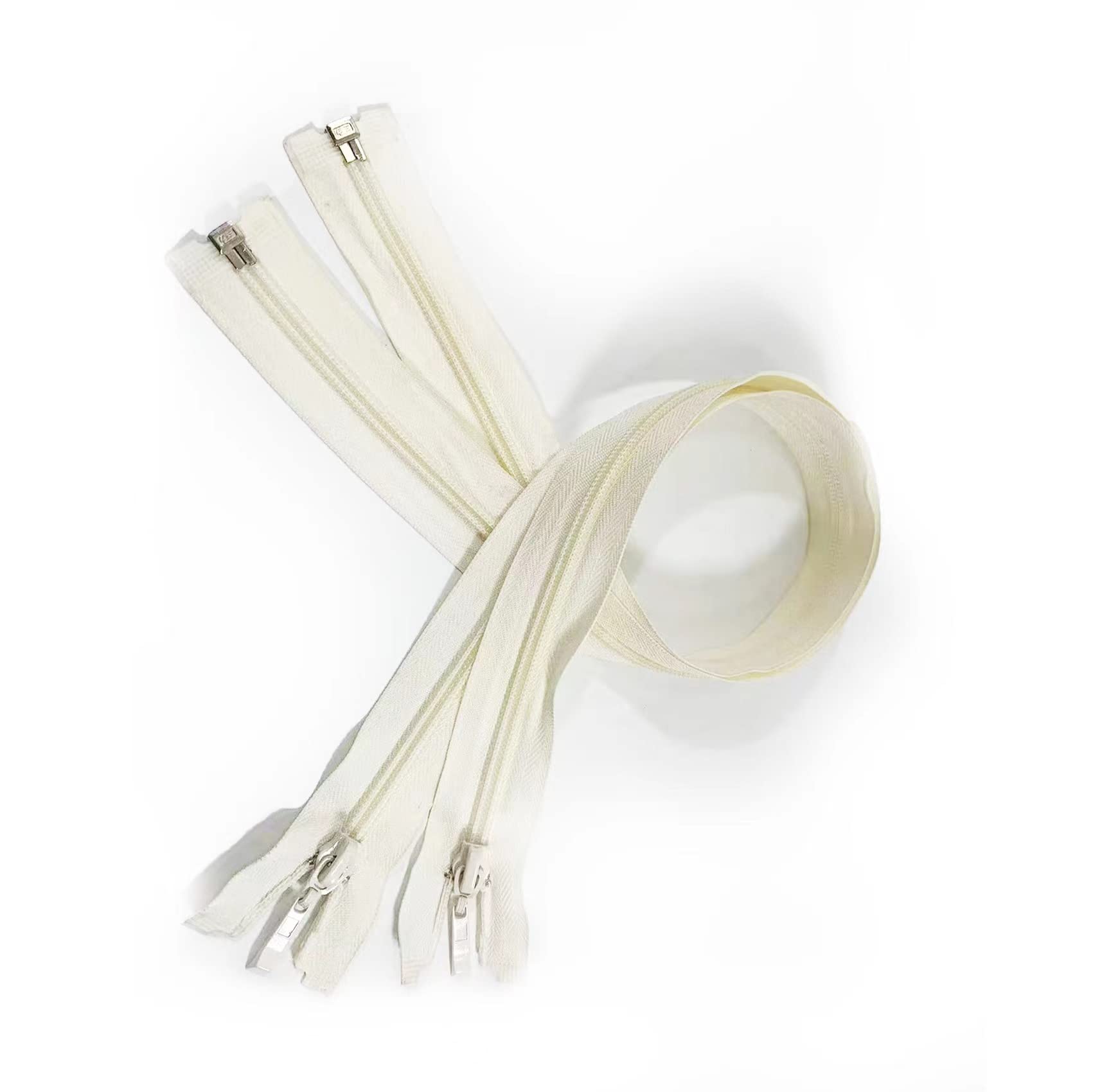 Pack of 2 50cm Nylon Zippers for Sewing #5, with Elephant Paw Puller, 11 Colors, for Sewing on Clothes, Fabrics, Dresses, Jackets, Crafts, (103, 50cm)