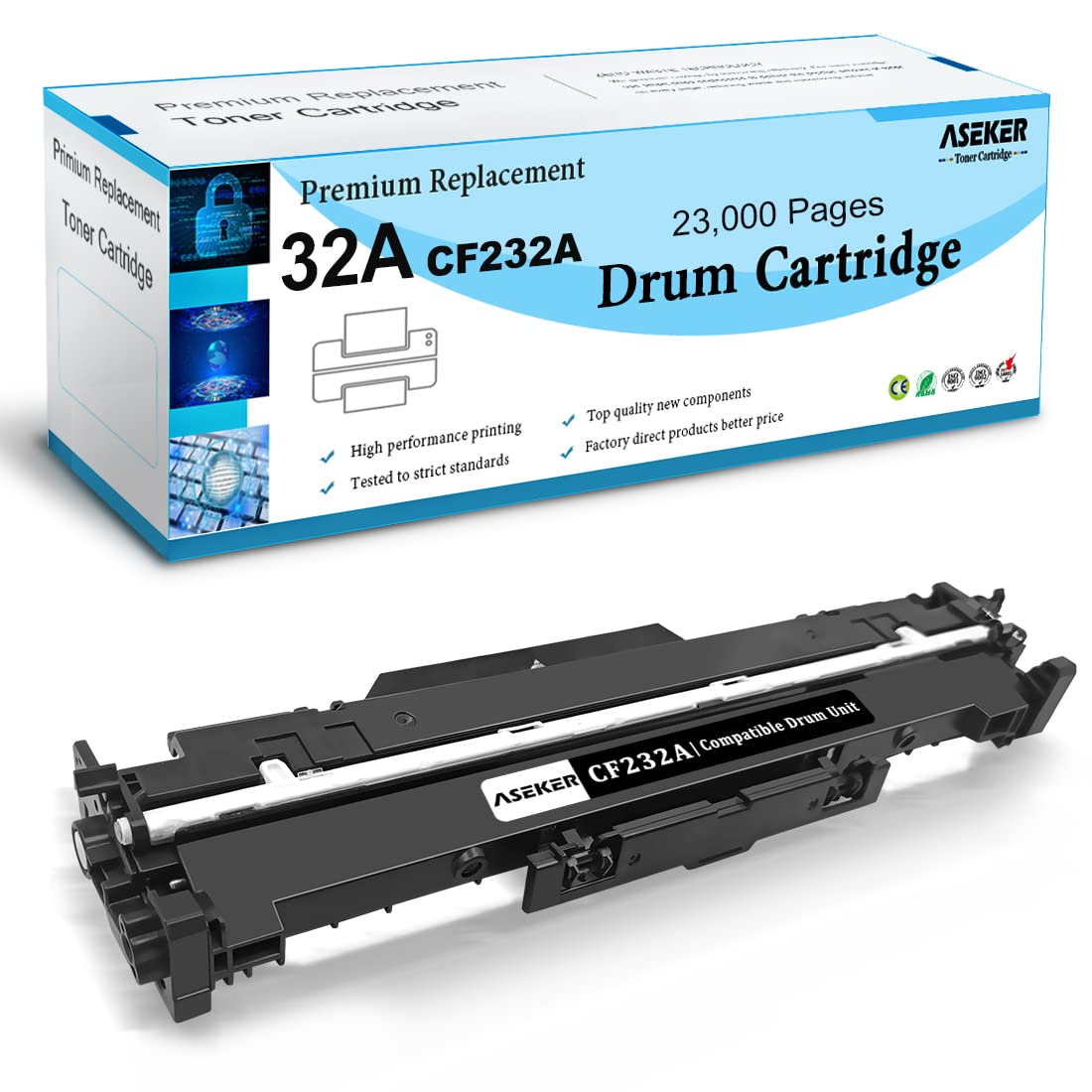 ASEKER Compatible 32A CF232A Drum Cartridge for HP M118 M118dw M203d M203dn M203dw M203 M220 MFP M148 M148dw M148fdw M140 M227fdn M227fdw M227sdn M227 Printers 23000 Pages ( Black Drum Unit )