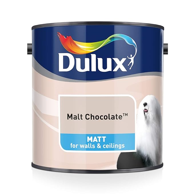 Dulux Matt Emulsion Paint For Walls And Ceilings Malt Chocolate 2.5L
