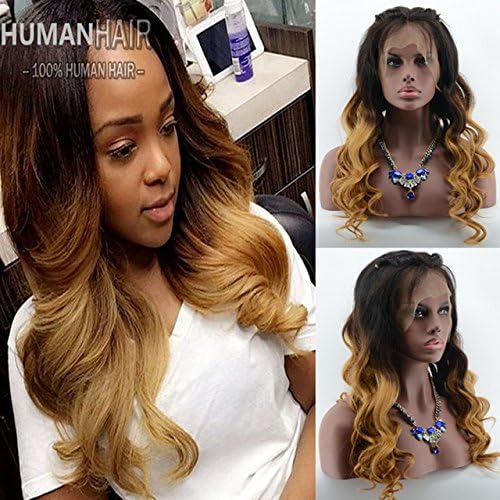 Aliceprincess Full Lace Human Hair Wigs Three Tone Ombre Lace Front Wigs For Black Women Brazilian Human Hair Wigs With Baby Hair(22inch full lace wig )