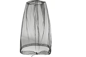 Premium Mosquito Head Net with Drawstring - Extra Fine Mesh & Breathable Design for Camping, Hiking, Fishing | Adjustable Fac