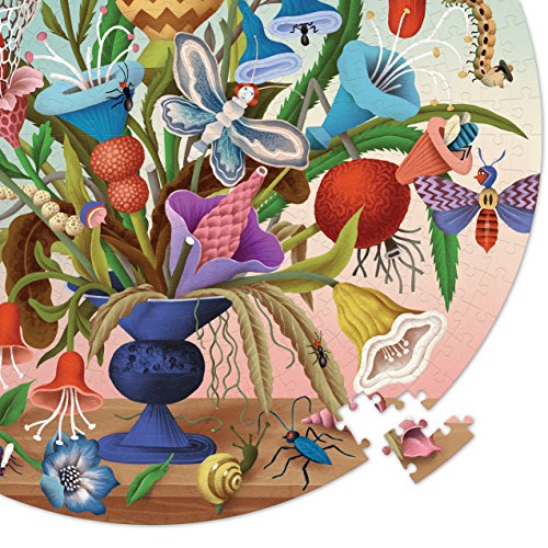 eeBoo Crazy Bug Bouquet Round Puzzle, 500 Pieces