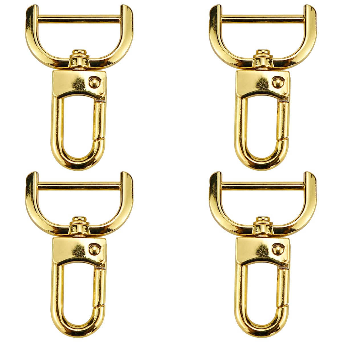 FERCAISH arabinerhaen with swivel gels, metal carabiner buckles, bag carabiner swivel snap rice carabiner for handbags, key ring, jewellery, DIY accessories (gold)