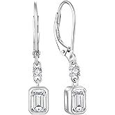 BELRYO Leverback Earrings 925 Sterling Silver Dangle Drop Earrings Cubic Zirconia Earrings Women Anniversary Jewelry for Her