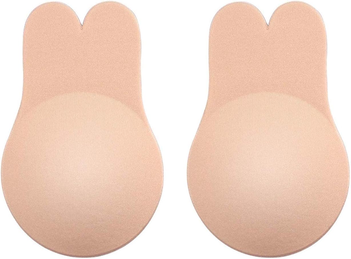 Women Silicone Lift Nipplecovers Invisible Breast Lift Up Bra Tape Sticker Rabbit Ear Adhesive Bras