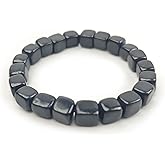 LWQCHW Shungite Bead Bracelet 8mm Cube Crystals Premium Quality Shungite Crystal Bracelets Stretch Gemstone Bracelet