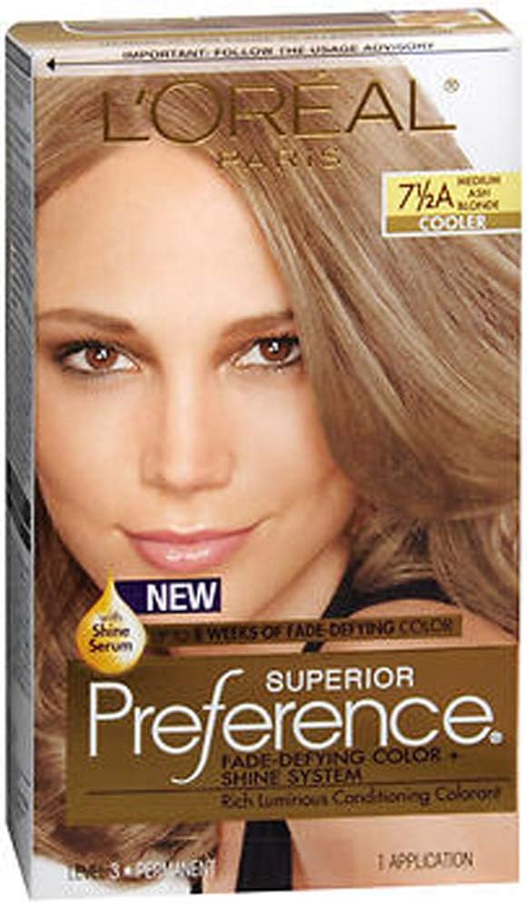 L'Oreal Superior Preference Hair Color [7-1/2A] Medium Ash Blonde (Cooler) 1 Each (Pack of 2)