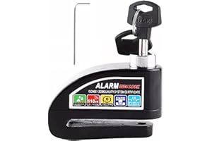 Candado para Motocicleta y Bicicleta,Candado para Motocicleta Universal con Alarma de 110dB Impermeable IP65 Seguro Antirrobo con Motocicleta Bicicleta etc Vehículos con Llanta de Disco