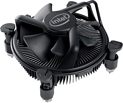 Intel LGA115X 1200 All Black Stock CPU Cooler 3.9 Inch Desktop Heatsink
