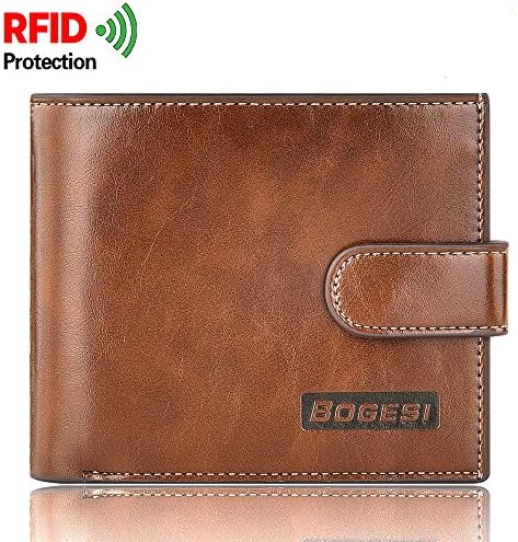 Men RFID Multi-Card Trifold Passcase Slim Front Pocket Leather Wallet with Coin Pocket/Credit card holder/Money Clip [KARNI&amp;SOUL]