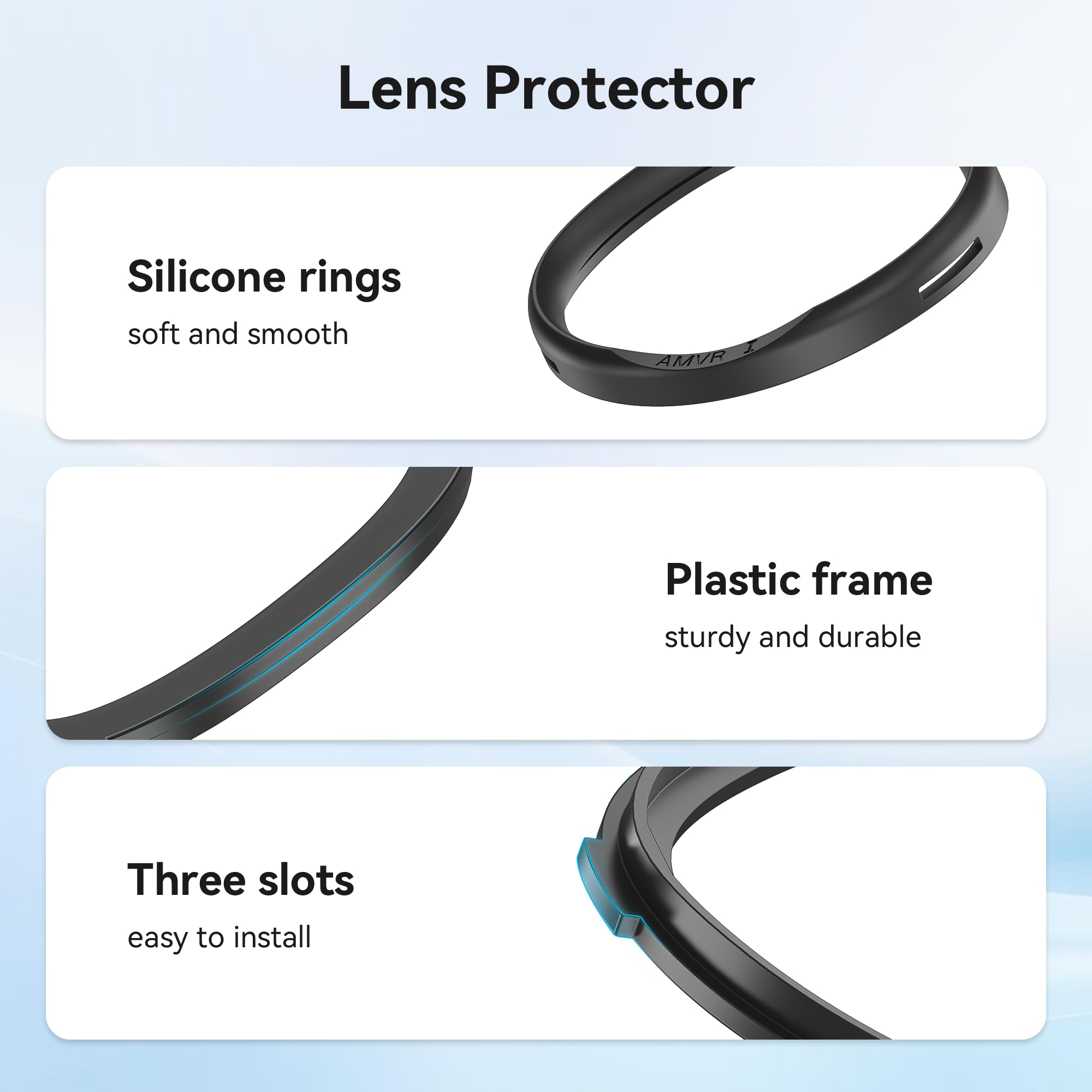 AMVR Glasses Spacer Compatible with Oculus Quest 3S/Quest 2/Rift S Accessories, Soft Silicone Anti-Scratch Ring, Protect VR Lens and Prescription Glasses from scratchings（Not Compatible with Quest 3）