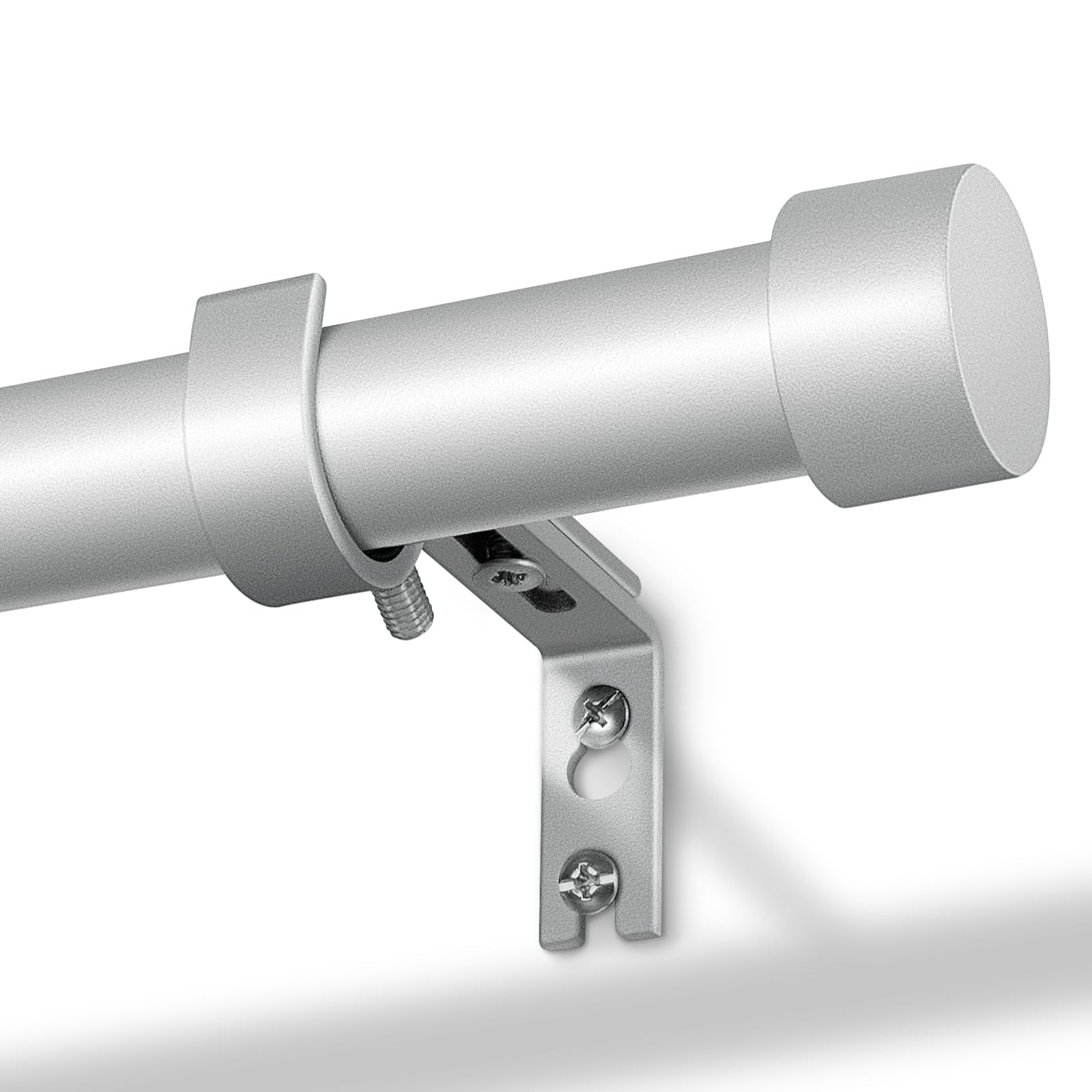 DEFYNEE Curtain Poles, 80 to 120 cm Silver Curtain Pole for Eyelet Curtains 25mm Diameter Long Curtain Rod Extendable with Bracket Decorative Curtain Pole for Bedroom, Living Room