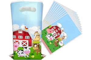 OULUN 30pc Farm Animal Birthday Gift Bags, Farmhouse Themed Party Decorations