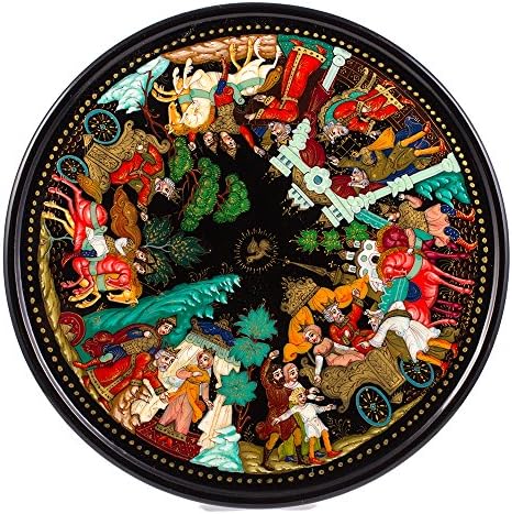 Hand-Painted - Golden Rooster. Palekh Lacquer Box for Storage