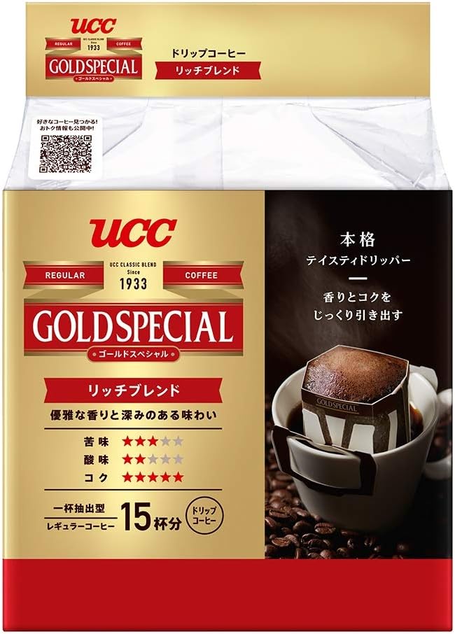 Amazon Ucc ゴールドスペシャル ドリップコーヒー リッチブレンド 15p 6個 レギュラー ドリップ ゴールドスペシャル 食品 飲料 お酒 通販