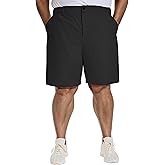 PULI Men's Big & Tall Golf Shorts Stretch 10 Inch Inseam Waterproof Lightweight Qiuck Dry Hiking Shorts