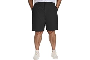 PULI Men's Big & Tall Golf Shorts Stretch 10 Inch Inseam Waterproof Lightweight Qiuck Dry Hiking Shorts