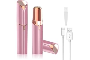 EVOLVIQUE Facial Hair Removal for Women - Mini Travel Face & Body Hair Remover - Electric Shaver Rechargeable Face Trimmer Portable Painless Bikini Razor for Lips, Chin, Armpit, Peach Fuzz, Arms, Legs (Pink)