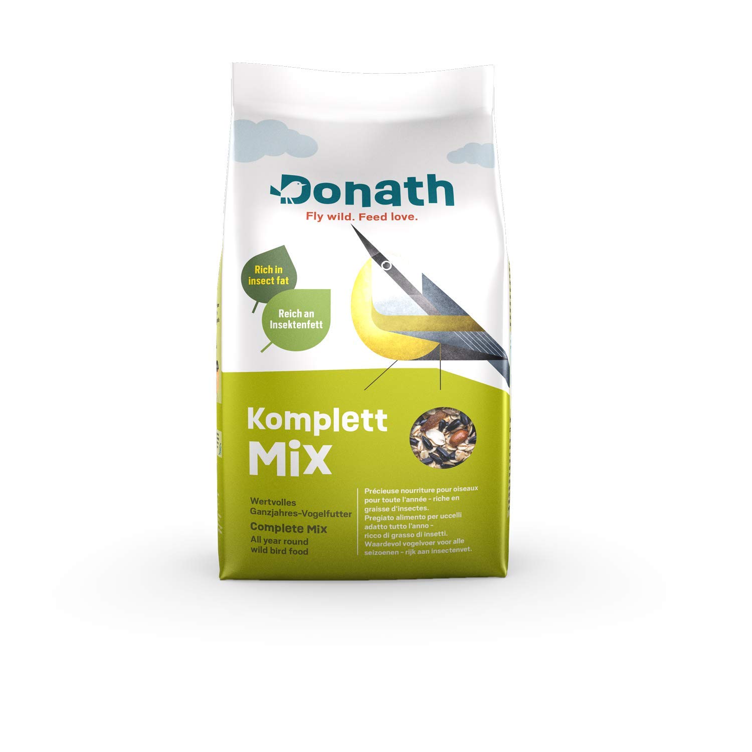 Donath Complete Mix - rich in insect fat - the balanced mix - nutritious all year round wild bird food - made by us in Southern Germany