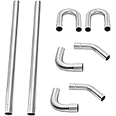 3 inch T304 Stainless Steel Exhaust Pipe Kit, DIY Custom Exhaust Tubing Pipe Straight U-Bend 45 & 90 Degree Mandrel Bend, Uni