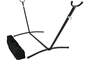Sunnydaze Brazilian Portable Steel Hammock Stand with Carrying Case - 400-Pound Capacity - Black Finish