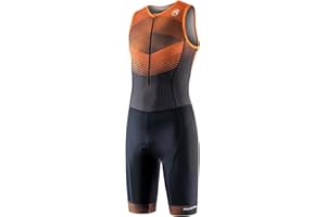 MY KILOMETRE Men’s Triathlon Suits Short Sleeveless Tri Suit Racing Triathlon Suit–Quick Dry,Zipper Pocket, Padded