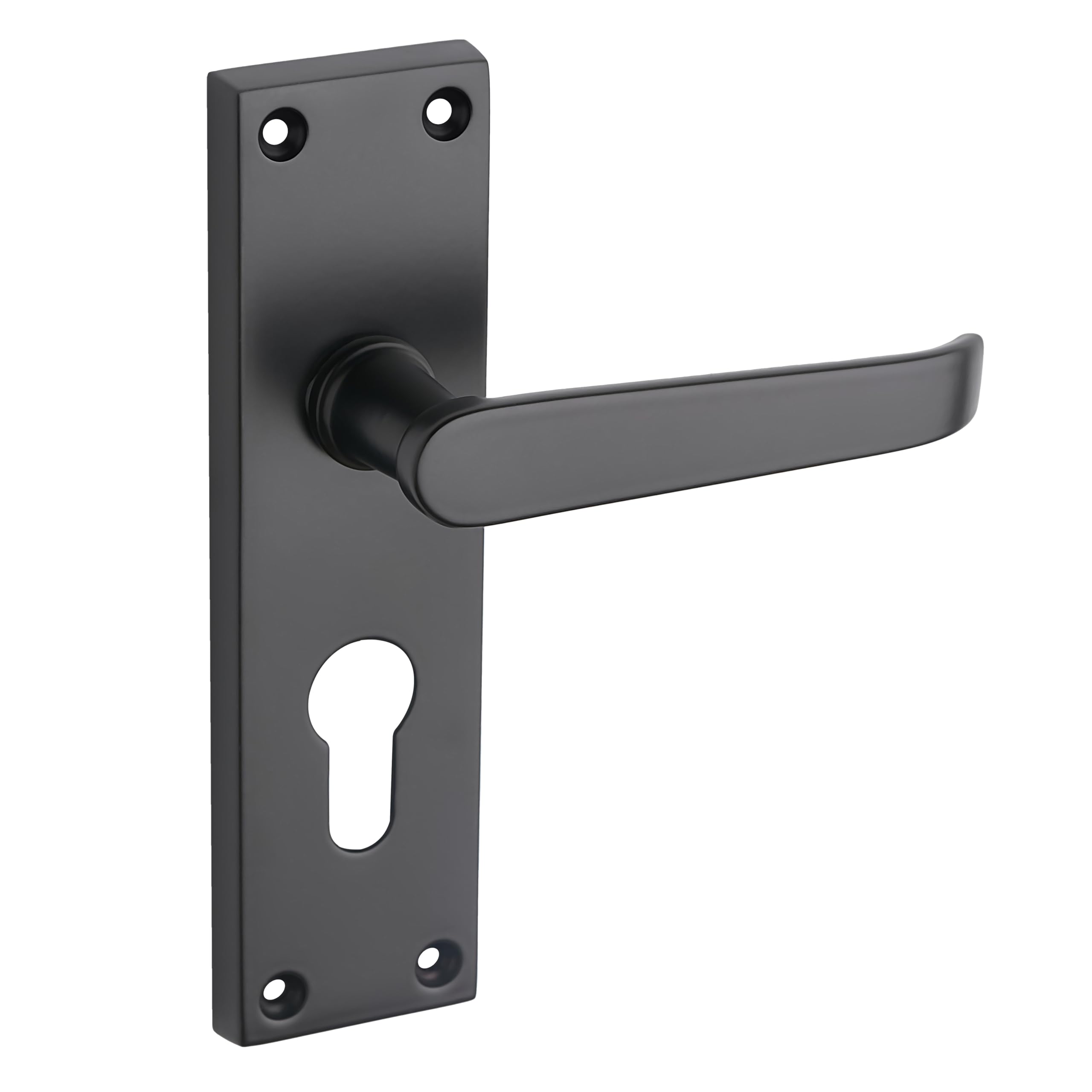 Designer Levers - Victorian Straight Lever Door Handles - Matt Black - 1 Pair - Latch Door Handle - Interior Use - Euro Lock Door Handle