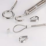 JIZZU 30M 66PCS Garden Wire Kit 304 Stainless Steel PVC Coated 2mm Turnbuckle view 5