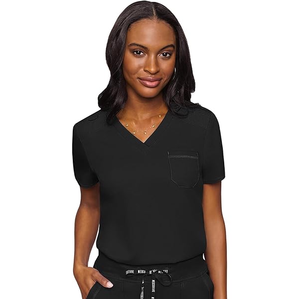 Amazon.com: Med Couture V-Neck Scrub Top for Women with 4