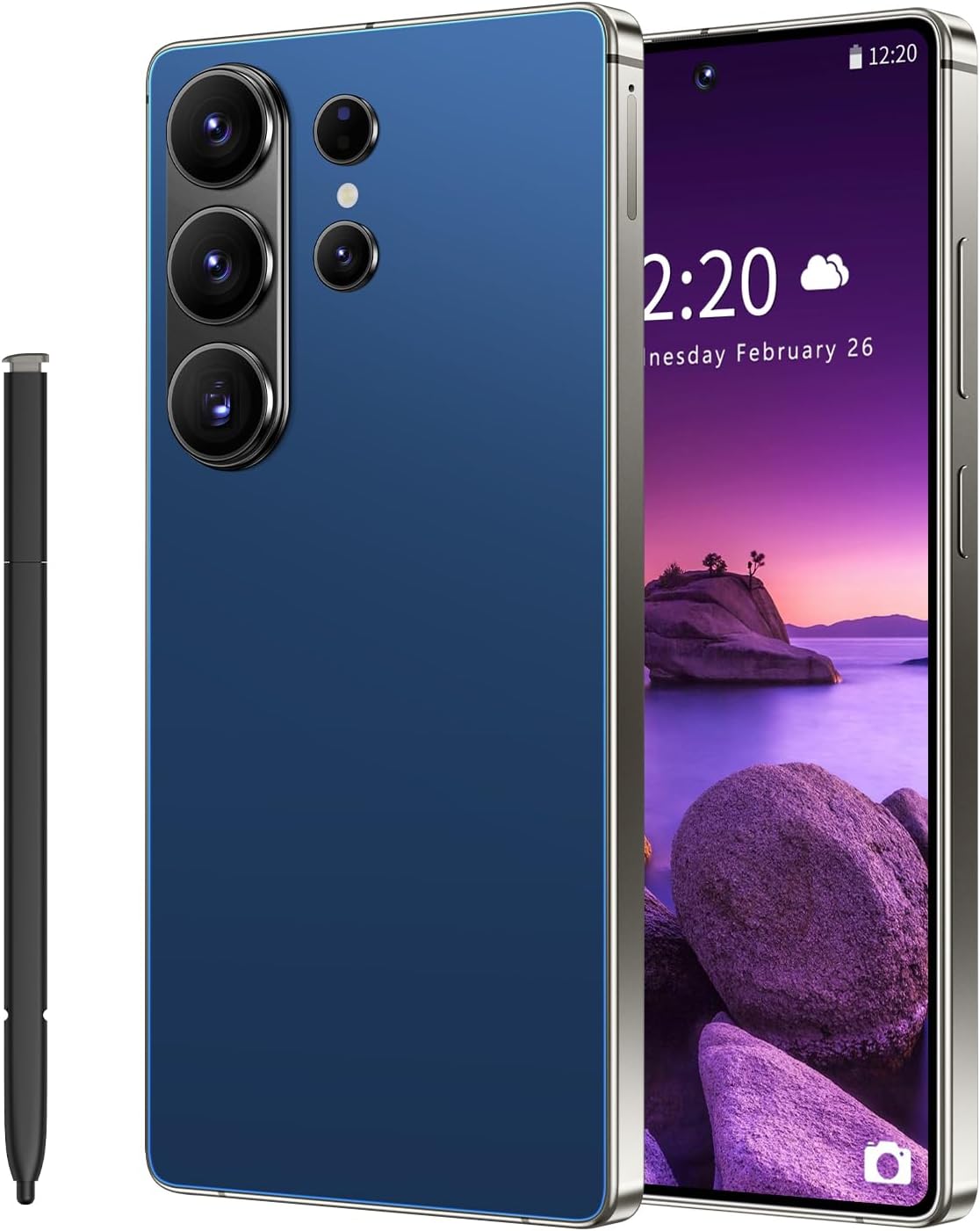 WWT 26 Ultra Unlocked Phone,Android 15 12+512GB Smartphone,Built in Pen The Phone,Cell Phone Battery 7000mAh 6.99" HD Screen,Dual SIM/5G/Face ID/Fingerprint Lock/GPS (Deep Blue, 12+512GB)