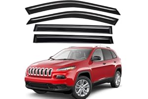 Lightronic Extra Durable Outside-Mount Auto Vent Window Visor, Fits 2014-2023 Jeep Cherokee, UV Protection Rain Guard, Origin