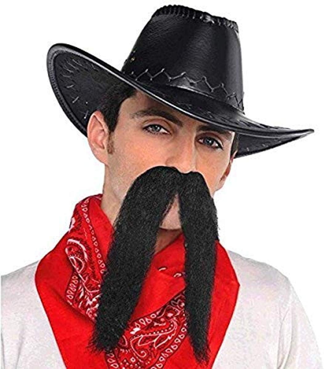 Amscan 840905 Long Black Cowboy Moustache, 1 Piece ,7.6" x 5.4" Buy