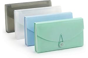 Gtheimn 4 Pack Receipt Organizer & Coupon Holder, 13-Pocket Small Expanding File Folder with Tabs, 10.2" x 5.5" Portable Acco