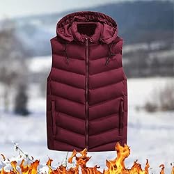 QWENTMTNTY Mens Outerwear Puffer Vests Casual