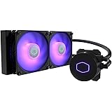 Cooler Master MasterLiquid ML240L RGB V2, Close-Loop AIO CPU Liquid Cooler, 240 Radiator, Dual SickleFlow 120mm, RGB Lighting
